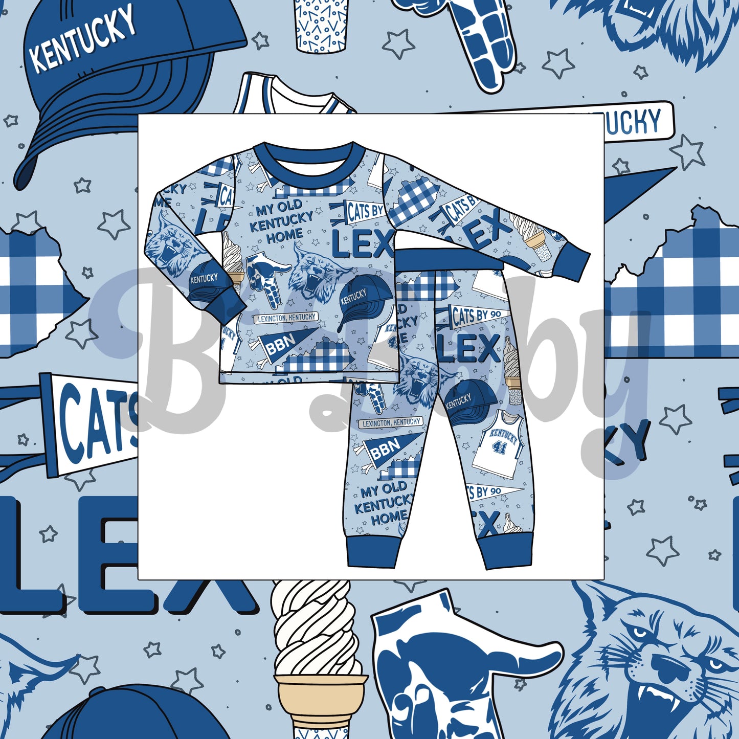 Kentucky Two Piece Long Sleeve Pajamas - Pre-Order