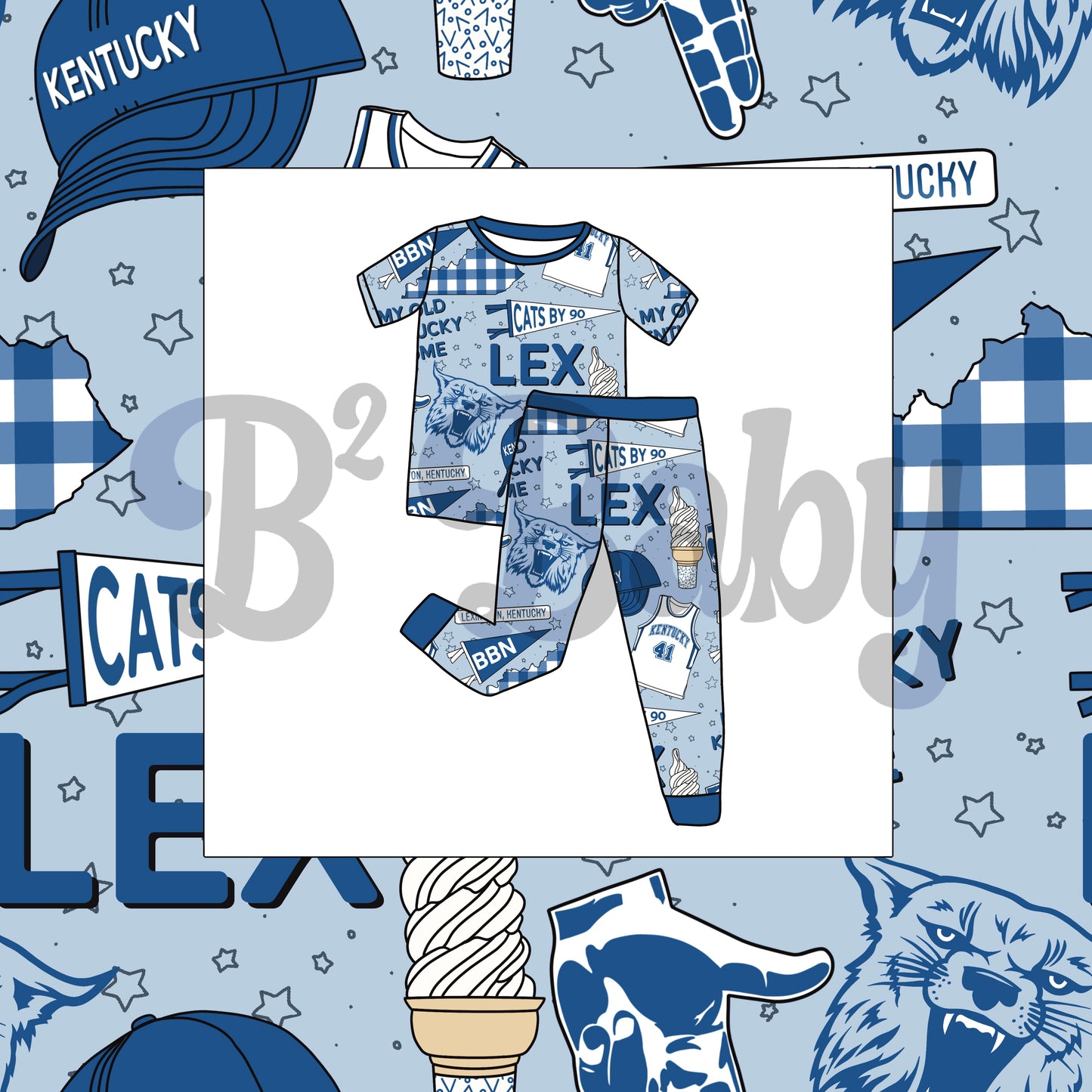 Kentucky Two Piece Short Sleeve Pajamas - Pre-Order