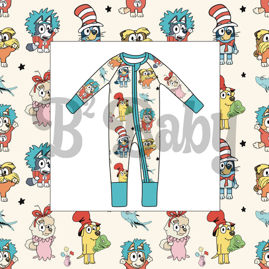 Dr. Suess Zipper Romper - Pre-Order