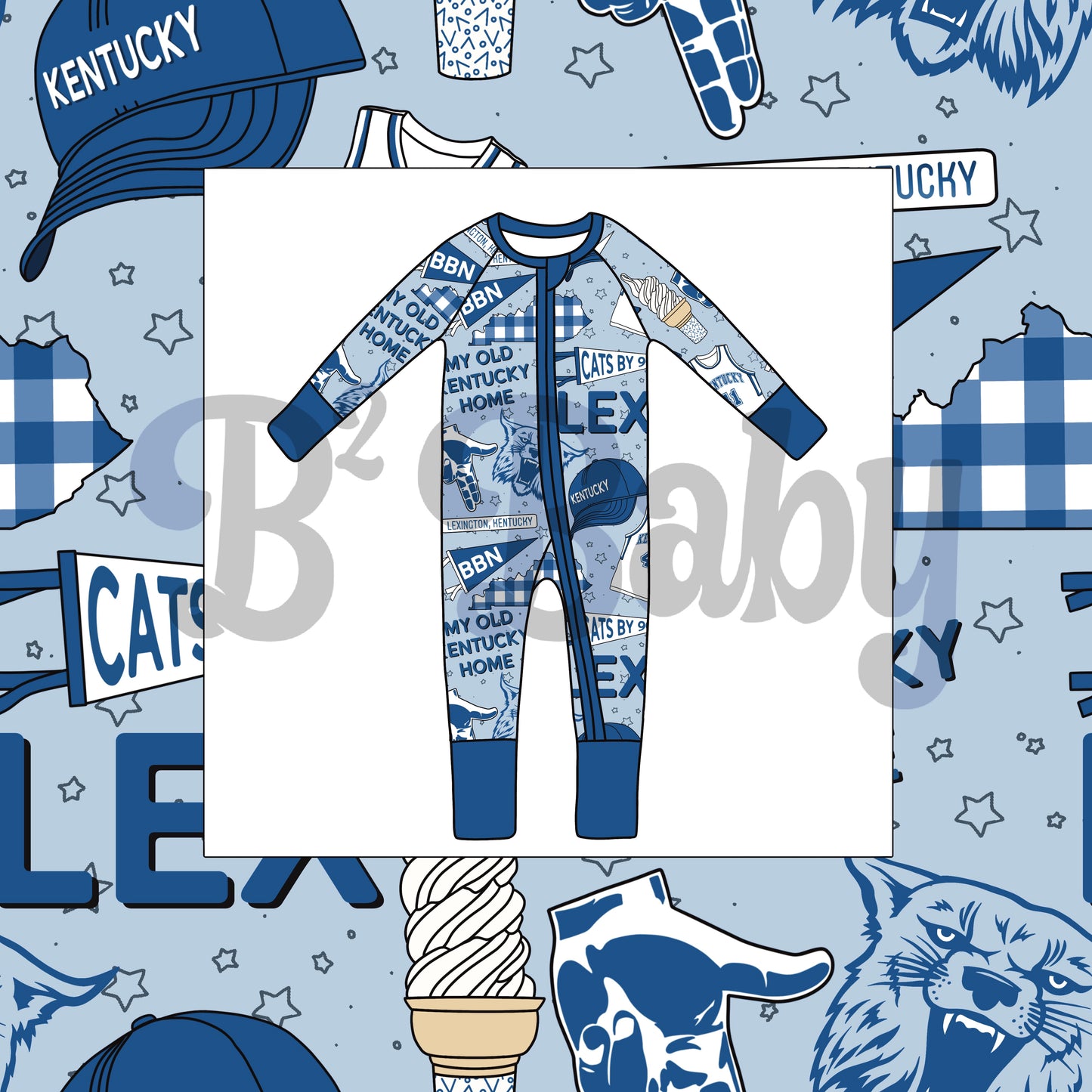 Kentucky Zipper Romper - Pre-Order